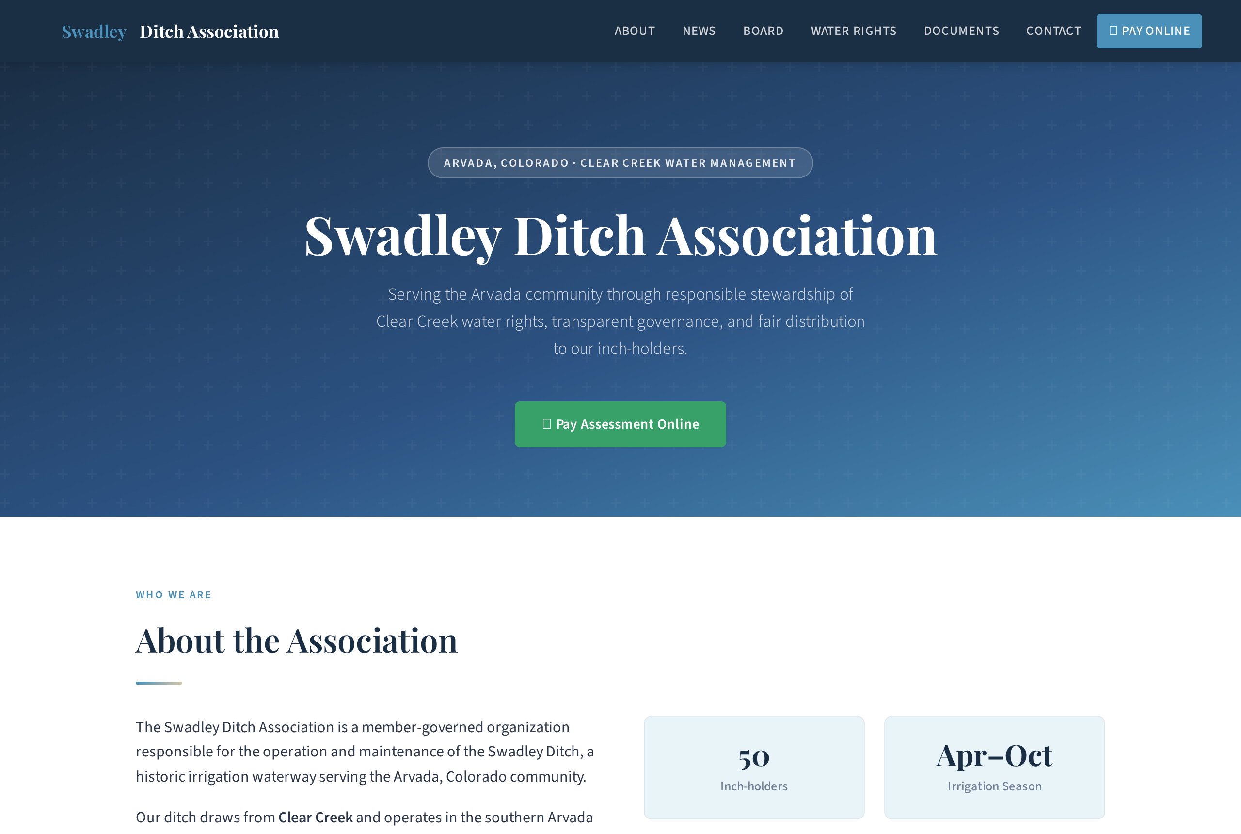 Swadley Ditch Association website