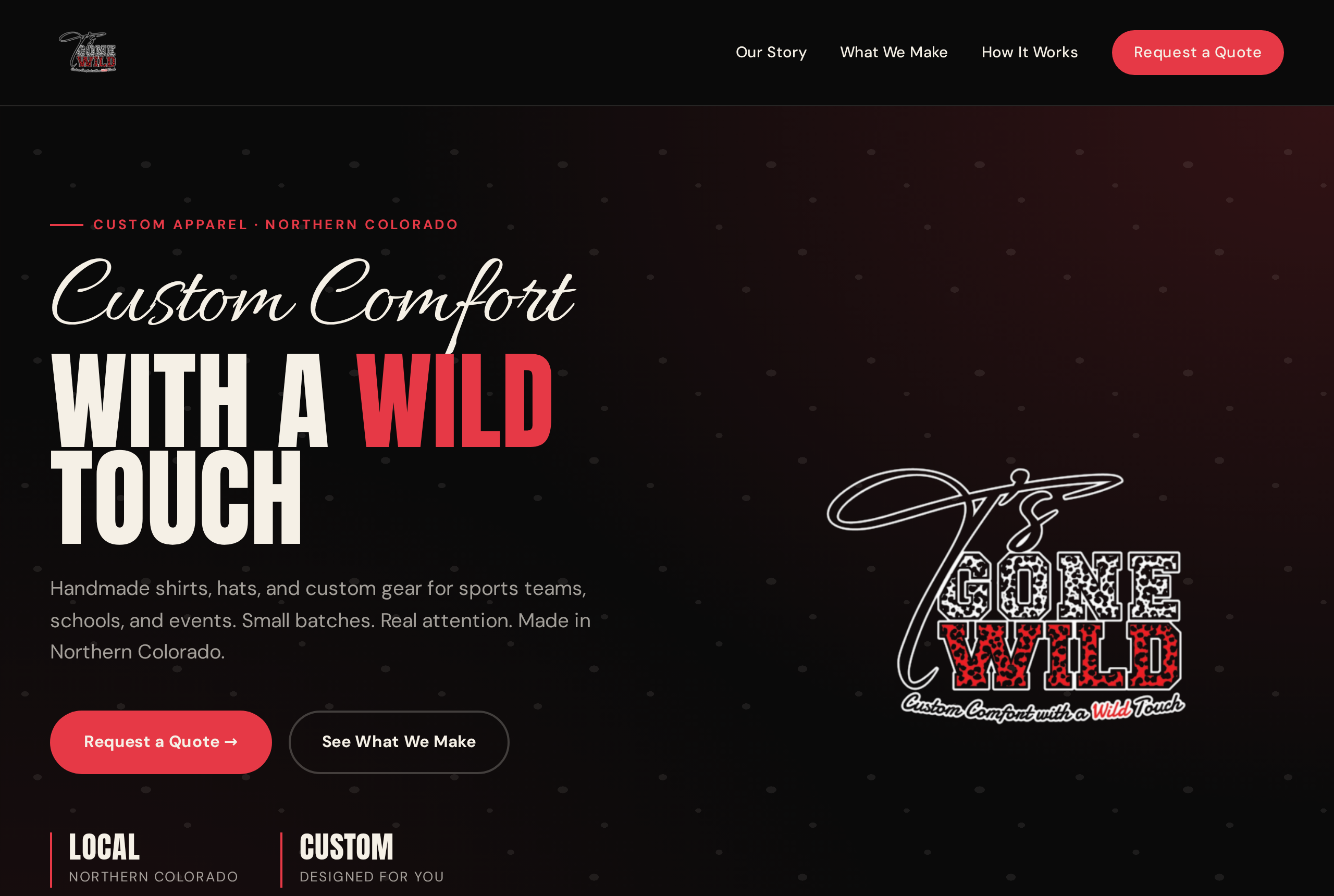 T's Gone Wild custom apparel website